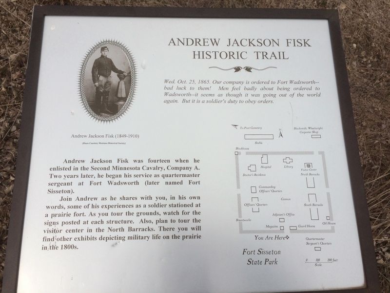Andrew Jackson Fisk Historic Trail Marker (former) image. Click for full size.
