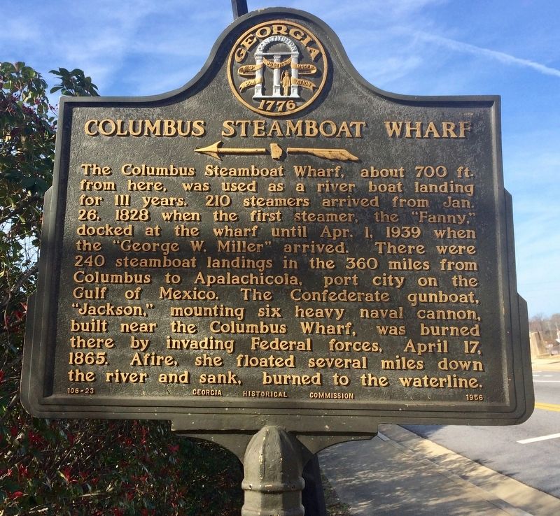 Columbus Steamboat Wharf Marker image. Click for full size.