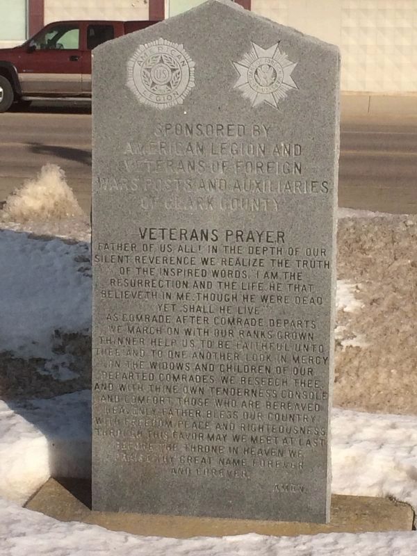 Clark County Veterans Memorial Marker (back) image. Click for full size.