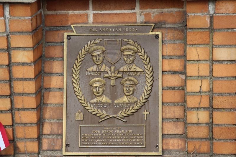 Four Chaplains Memorial Marker. Click for full size. Four Chaplains Memorial Marker image. Click for full size.