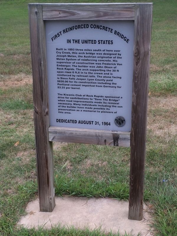 First Reinforced Concrete Bridge Marker. Click for full size. First Reinforced Concrete Bridge Marker image. Click for full size.