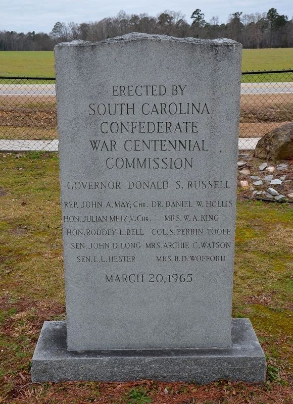 South Carolina Troops at the Battle of Averasboro, North Carolina - Reverse Side image. Click for full size.