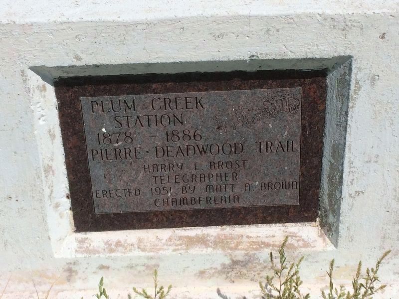 Plum Creek Station Marker image. Click for full size.