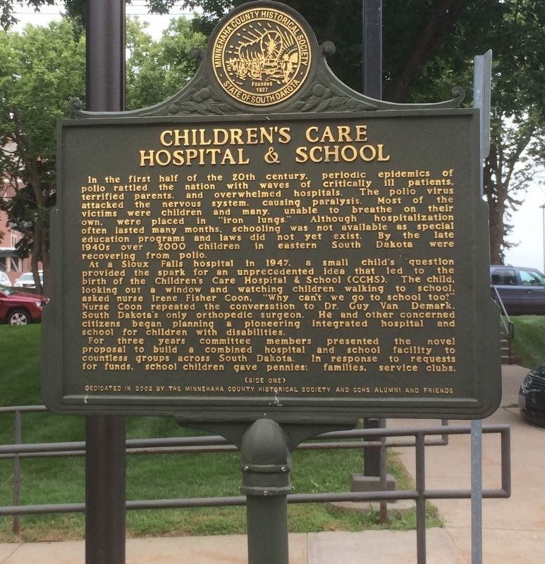 Children's Care Hospital & School Marker. Click for full size. Children's Care Hospital & School Marker image. Click for full size.