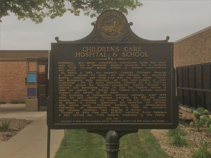 Children's Care Hospital & School Marker. Click for full size. Children's Care Hospital & School Marker image. Click for full size.