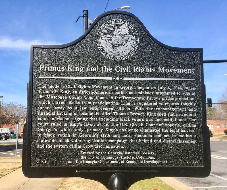 Primus King and the Civil Rights Movement Marker image. Click for full size.
