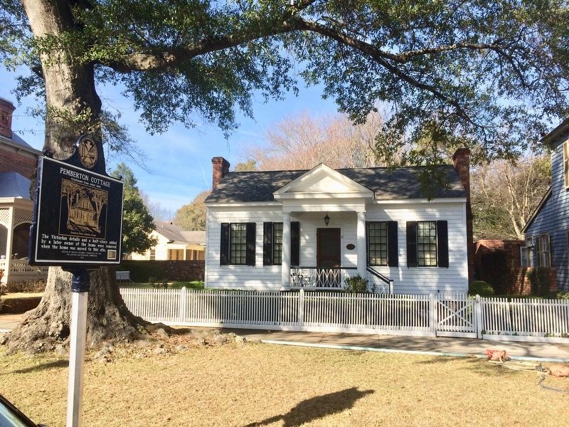 Pemberton Cottage and marker.. Click for full size. Pemberton Cottage and marker. image. Click for full size.