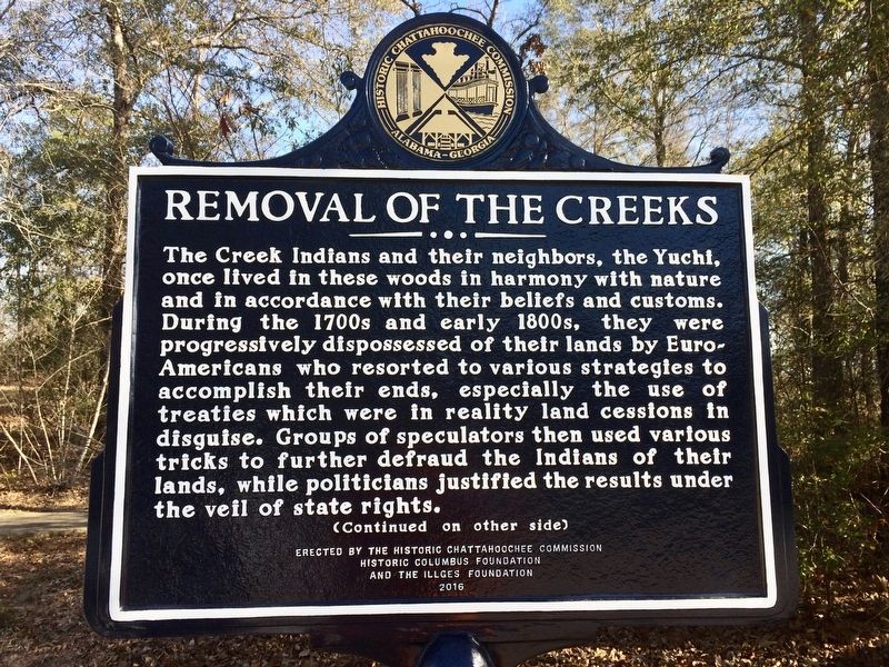 Removal of the Creeks Marker (Side 1) image. Click for full size.