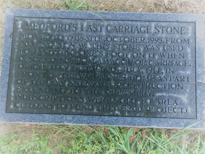 Medford's Last Carriage Stone Marker image. Click for full size.