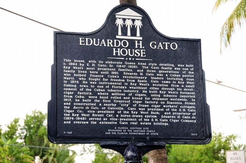Eduardo H. Gato House Marker image. Click for full size.