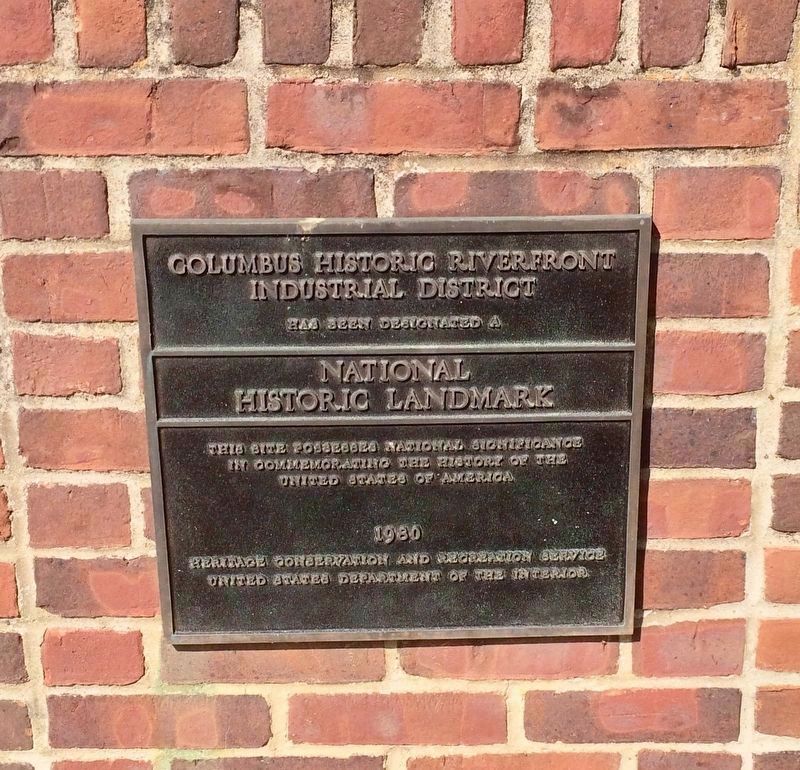 Columbus Historic Riverfront Industrial District Landmark Plaque. image. Click for full size.
