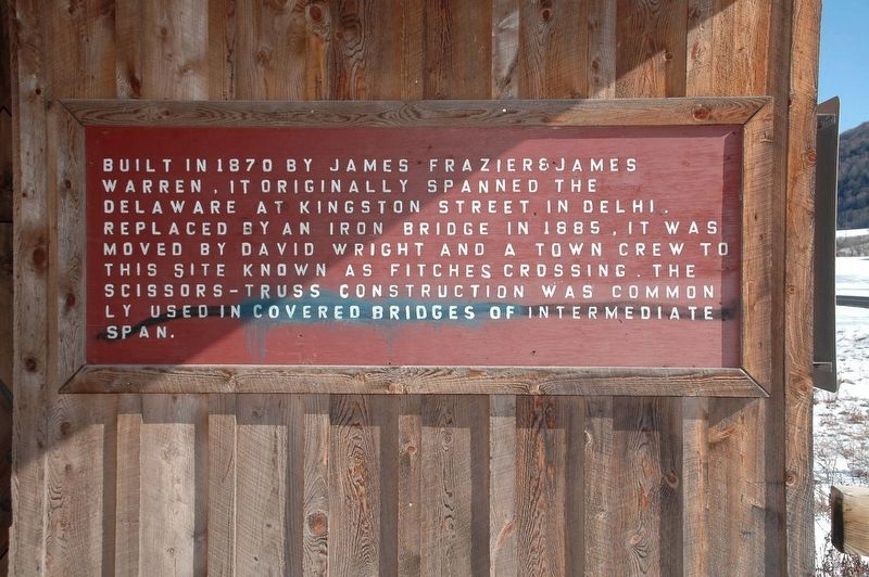 Sign Mounted Just Inside the Southern Portal of Fitch's Covered Bridge image. Click for full size.