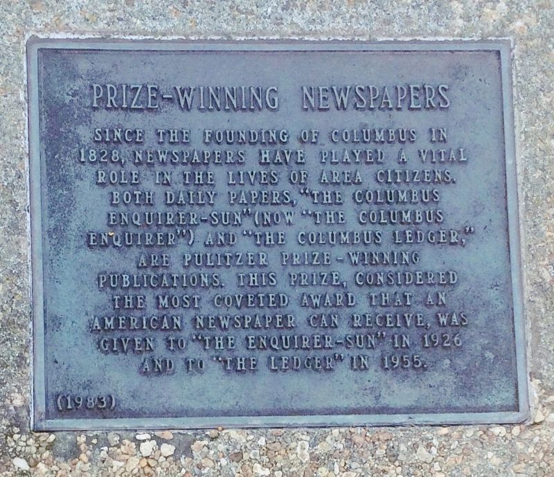 Prize-Winning Newspapers Marker image. Click for full size.