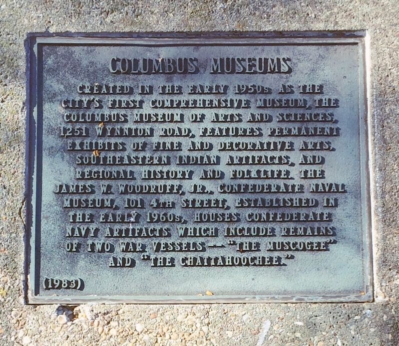 Columbus Museums Marker. Click for full size. Columbus Museums Marker image. Click for full size.