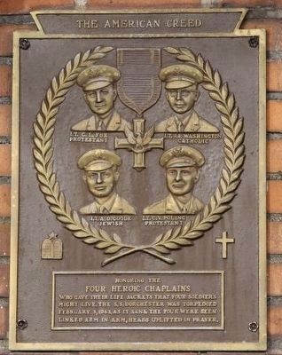 Four Chaplains Memorial Marker. Click for full size. Four Chaplains Memorial Marker image. Click for full size.
