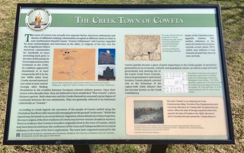 The Creek Town of Coweta Marker image. Click for full size.