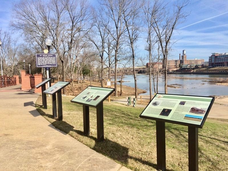 <big>The view north along the Chattahoochee Riverwalk - this marker is the farthest one.</big> image. Click for full size.