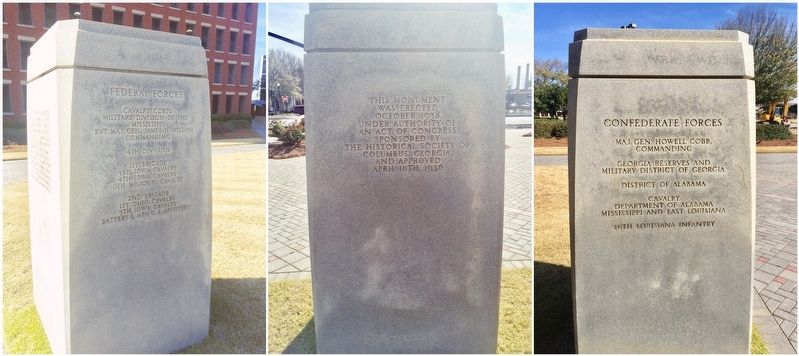 Battle of Columbus monument (East face/North Face/West face). Click for full size. Battle of Columbus monument (East face/North Face/West face) image. Click for full size.