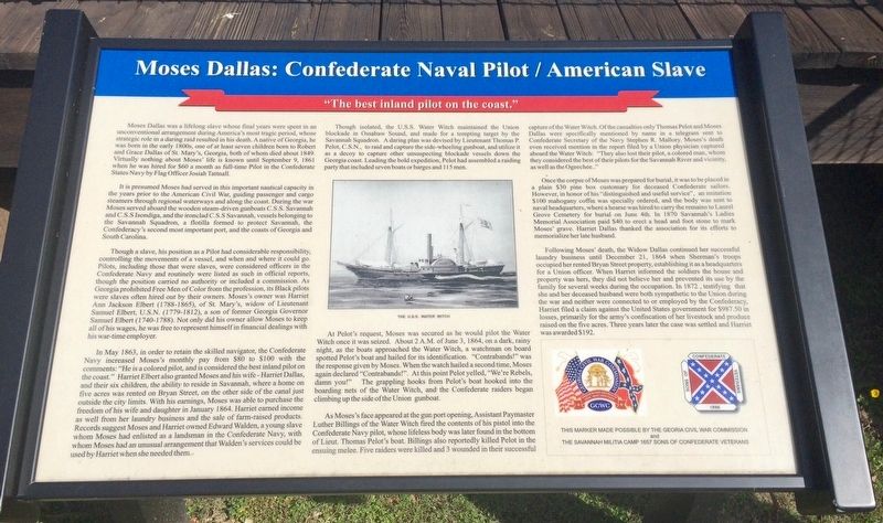Moses Dallas: Confederate Naval Pilot/American Slave Marker image. Click for full size.