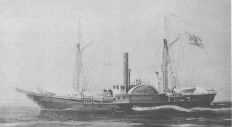 The side-wheel steamer U.S.S. Water Witch.. Click for full size. The side-wheel steamer U.S.S. Water Witch. image. Click for full size.