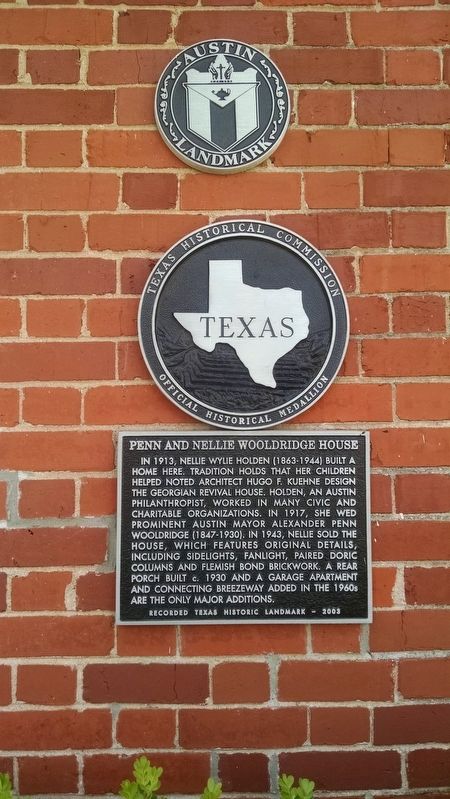 Penn and Nellie Wooldridge House Marker. Click for full size. Penn and Nellie Wooldridge House Marker image. Click for full size.