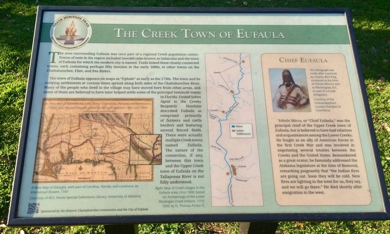 The Creek Town of Eufaula Marker image. Click for full size.