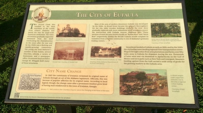 The City of Eufaula Marker image. Click for full size.