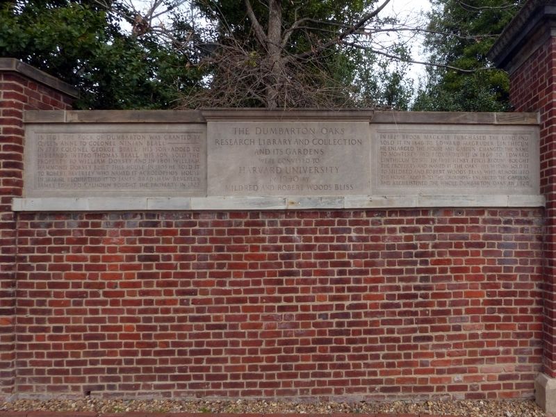 Dumbarton Oaks Marker. Click for full size. Dumbarton Oaks Marker image. Click for full size.