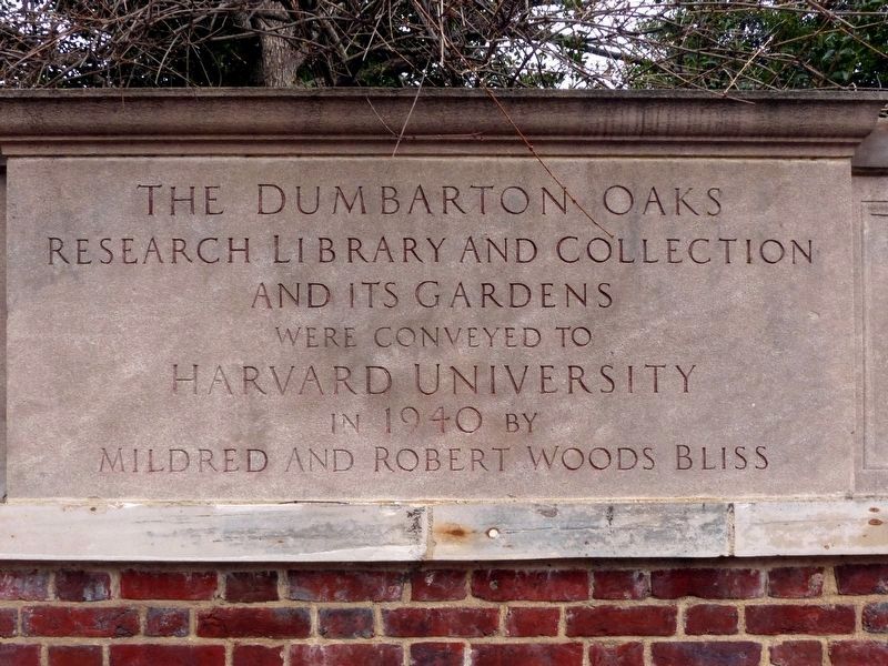 Dumbarton Oaks Marker. Click for full size. Dumbarton Oaks Marker image. Click for full size.
