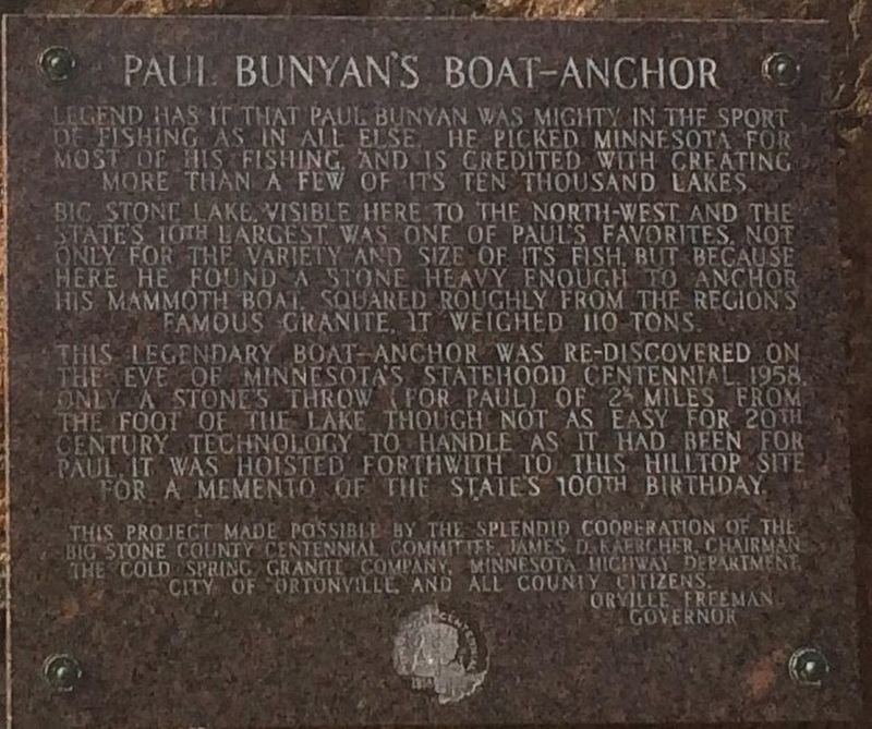Paul Bunyan's Boat-Anchor Marker image. Click for full size.