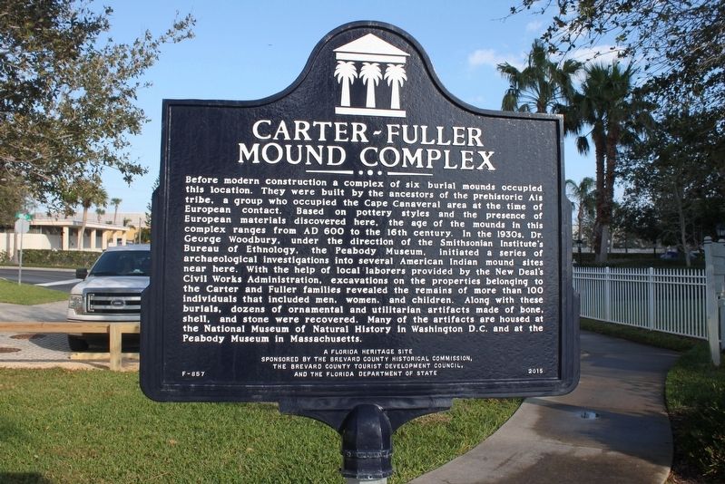 Carter-Fuller Mound Complex Marker image. Click for full size.