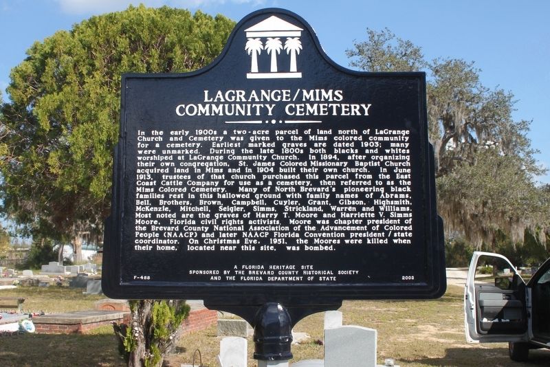 LaGrange/Mims Community Cemetery Marker image. Click for full size.