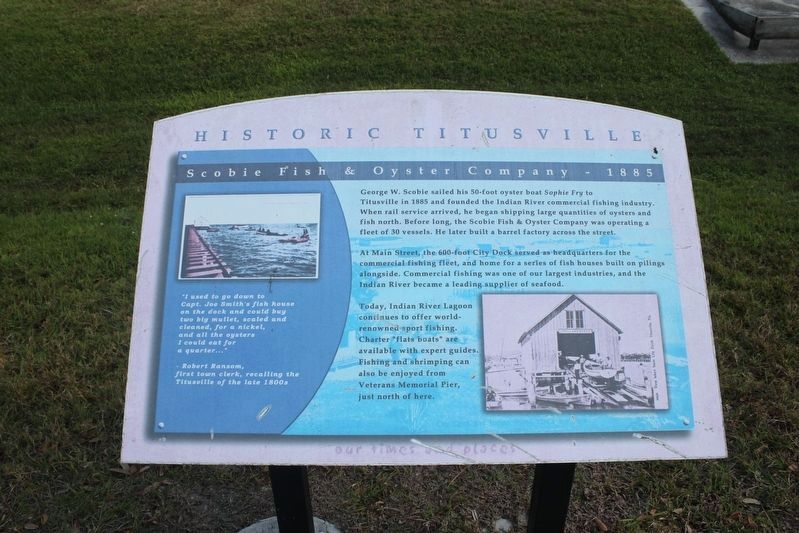 Scobie Fish & Oyster Company-1885 Marker. Click for full size. Scobie Fish & Oyster Company-1885 Marker image. Click for full size.