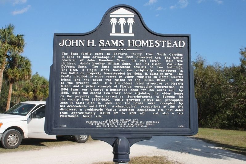 John H. Sams Homestead Marker image. Click for full size.
