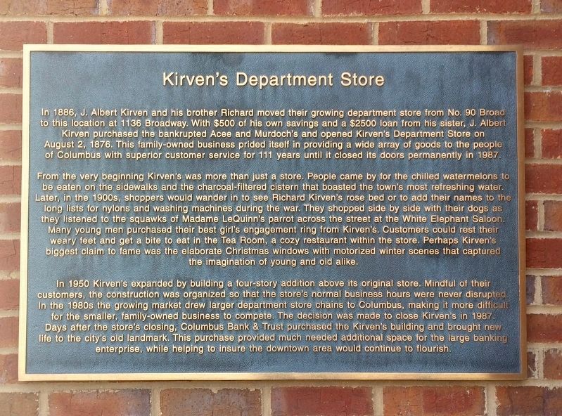 Kirven's Department Store Marker image. Click for full size.