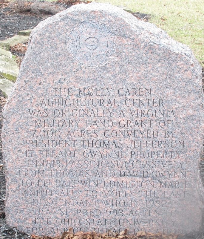 The Molly Caren Agricultural Center Marker. Click for full size. The Molly Caren Agricultural Center Marker image. Click for full size.