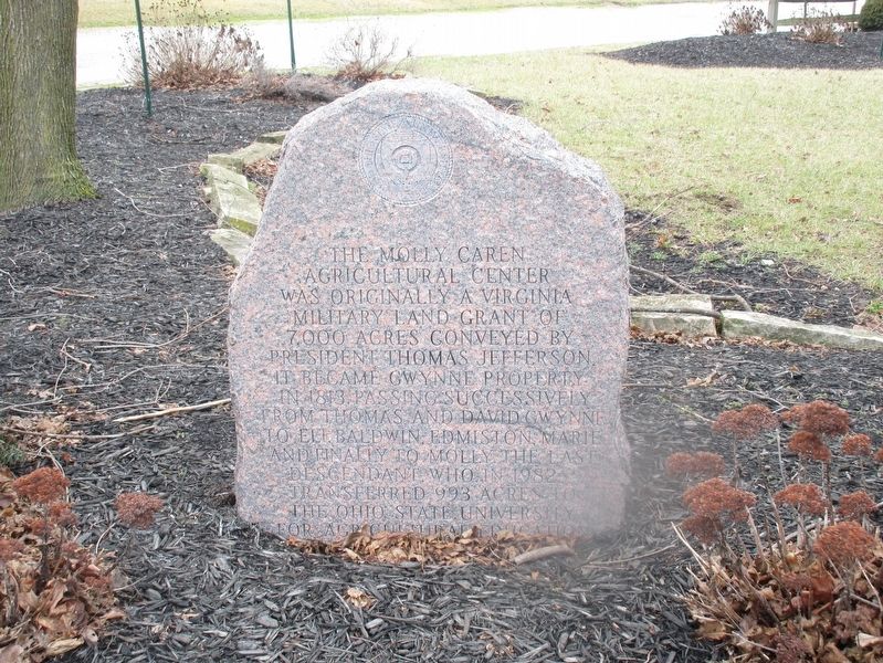 The Molly Caren Agricultural Center Marker. Click for full size. The Molly Caren Agricultural Center Marker image. Click for full size.