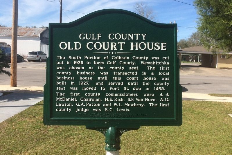 Gulf County Old Courthouse Marker image. Click for full size.