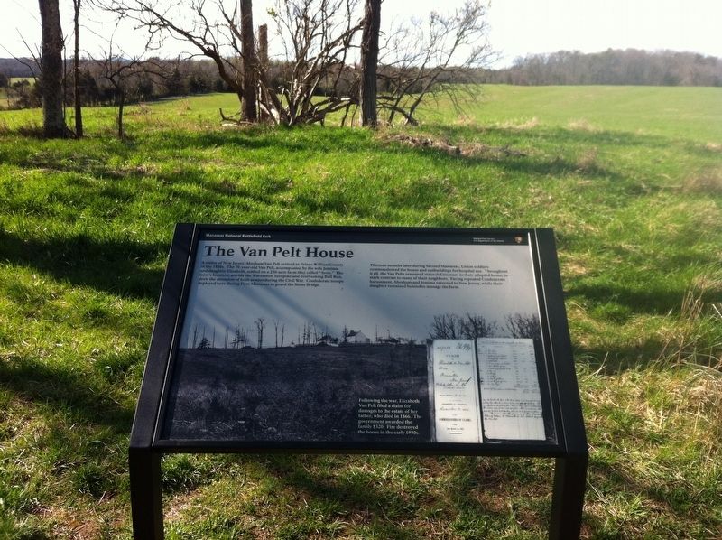 The Van Pelt House Marker and Foundation image. Click for full size.