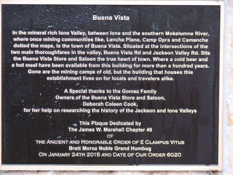 Buena Vista Marker. Click for full size. Buena Vista Marker image. Click for full size.