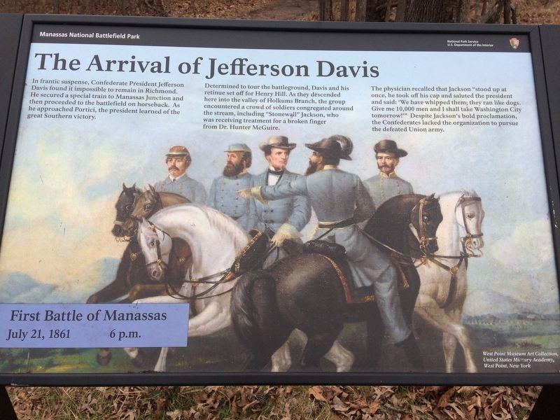 The Arrival of Jefferson Davis Marker image. Click for full size.