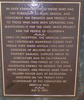Oroville Dam Marker image. Click for full size.