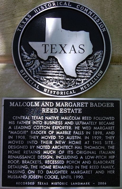 Malcolm and Margaret Badger Reed Estate Marker. Click for full size. Malcolm and Margaret Badger Reed Estate Marker image. Click for full size.