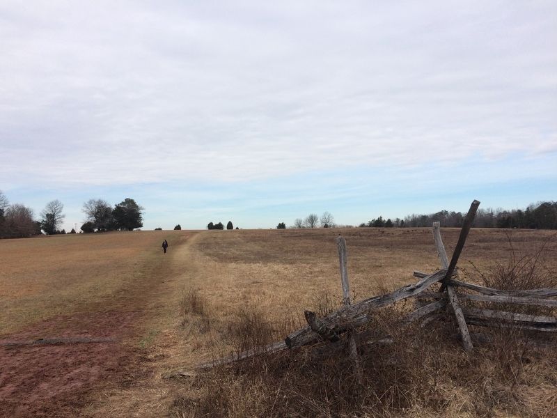 Looking up Matthews Hill from the "Blocking the Union Advance" Marker. Click for full size. Looking up Matthews Hill from the "Blocking the Union Advance" Marker image. Click for full size.
