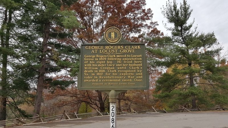 George Rogers Clark At Locust Grove Marker. Click for full size. George Rogers Clark At Locust Grove Marker image. Click for full size.