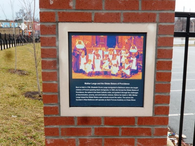 Mother Lange and the Oblate Sisters of Providence Marker image. Click for full size.