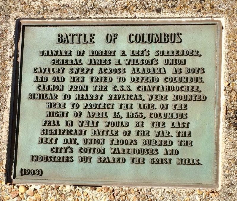 Battle of Columbus Marker image. Click for full size.