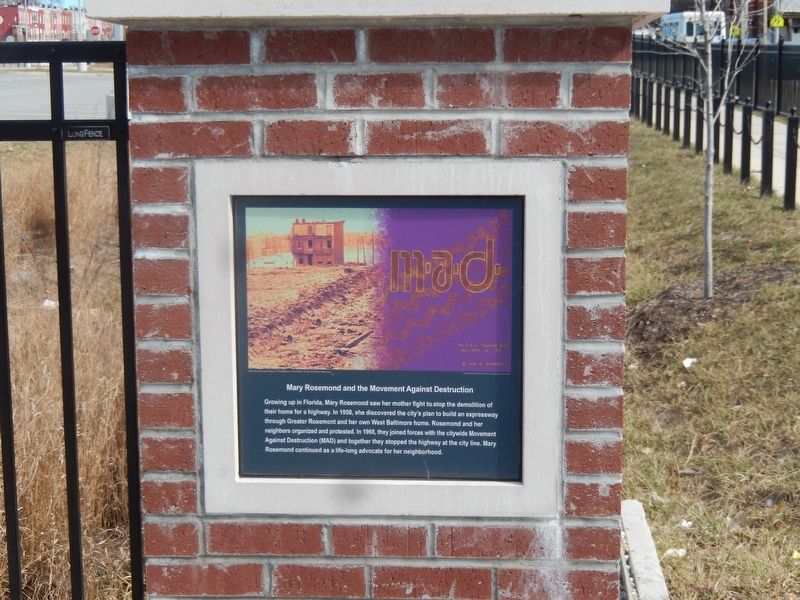 Mary Rosemond and the Movement Against Destruction Marker. Click for full size. Mary Rosemond and the Movement Against Destruction Marker image. Click for full size.