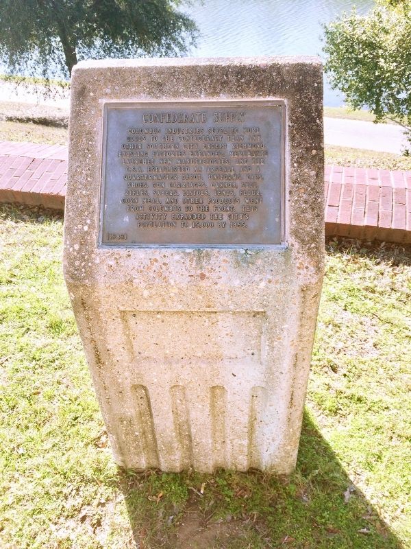 Confederate Supply Marker and stone. image. Click for full size.