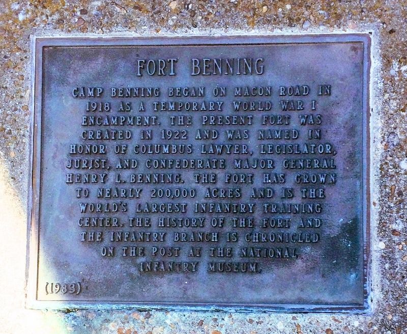 Fort Benning Marker image. Click for full size.